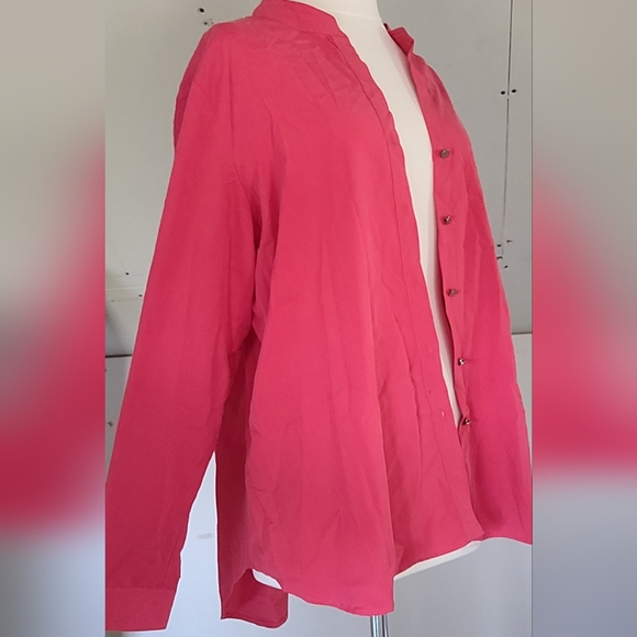 Investments XL Womens Button Up Shirt Coral Pink - Picture 3 of 7